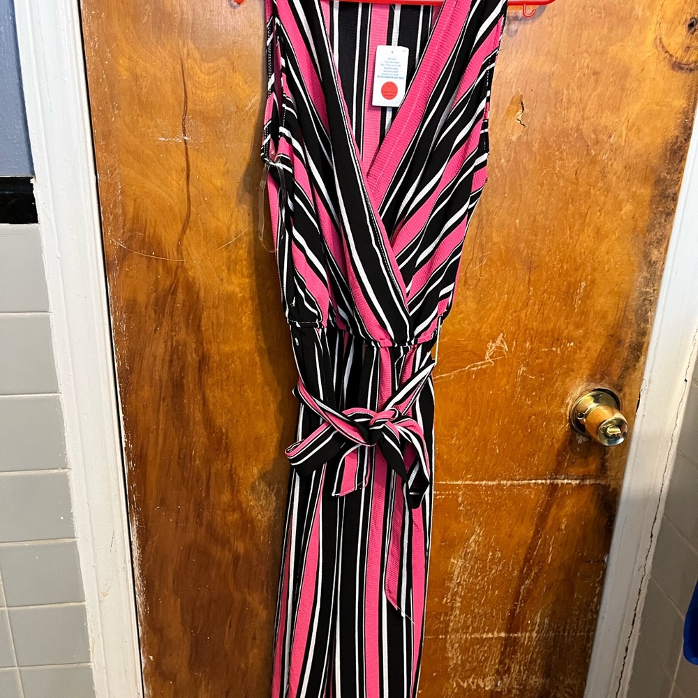 Pink black and white jumpsuit